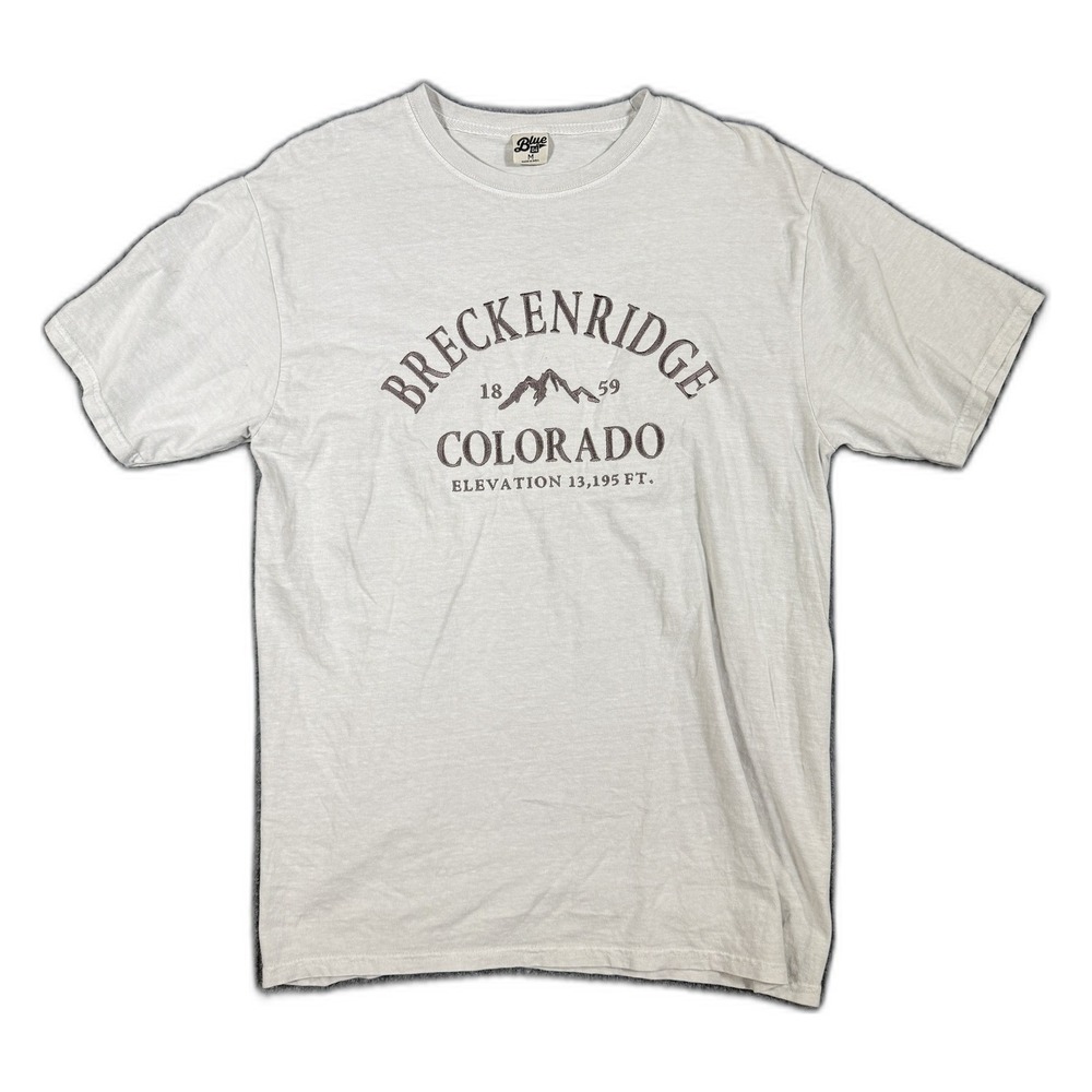 Blue 84 Breckenridge Colorado Graphic T-Shirt Mens Medium Gray Mountain Souvenir